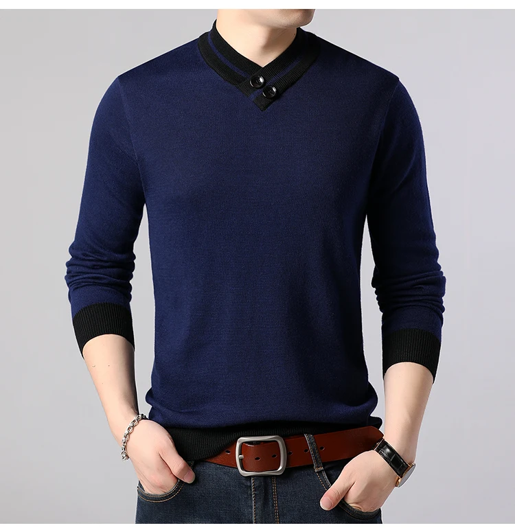 MIACAWOR, мужской свитер, повседневный вязаный пуловер, высококачественный кашемировый свитер Blusa de frio Masculino Pull Homme Y169