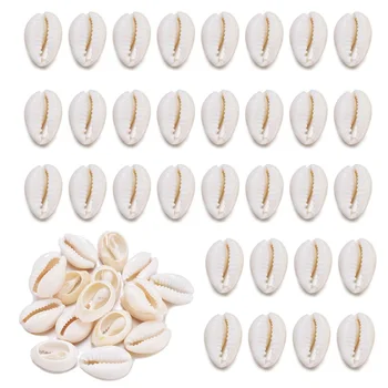 

50Pcs Cowrie Shell Beads Natural Tiny Sea Spiral Seashells Charms for DIY Jewelry Making Crafts Fish Tank Vase Filler Decor