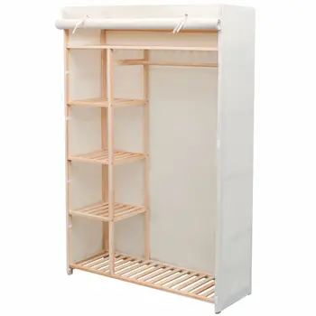 

vidaXL Wardrobe Fabric and Pinewood 110x40x170 cm