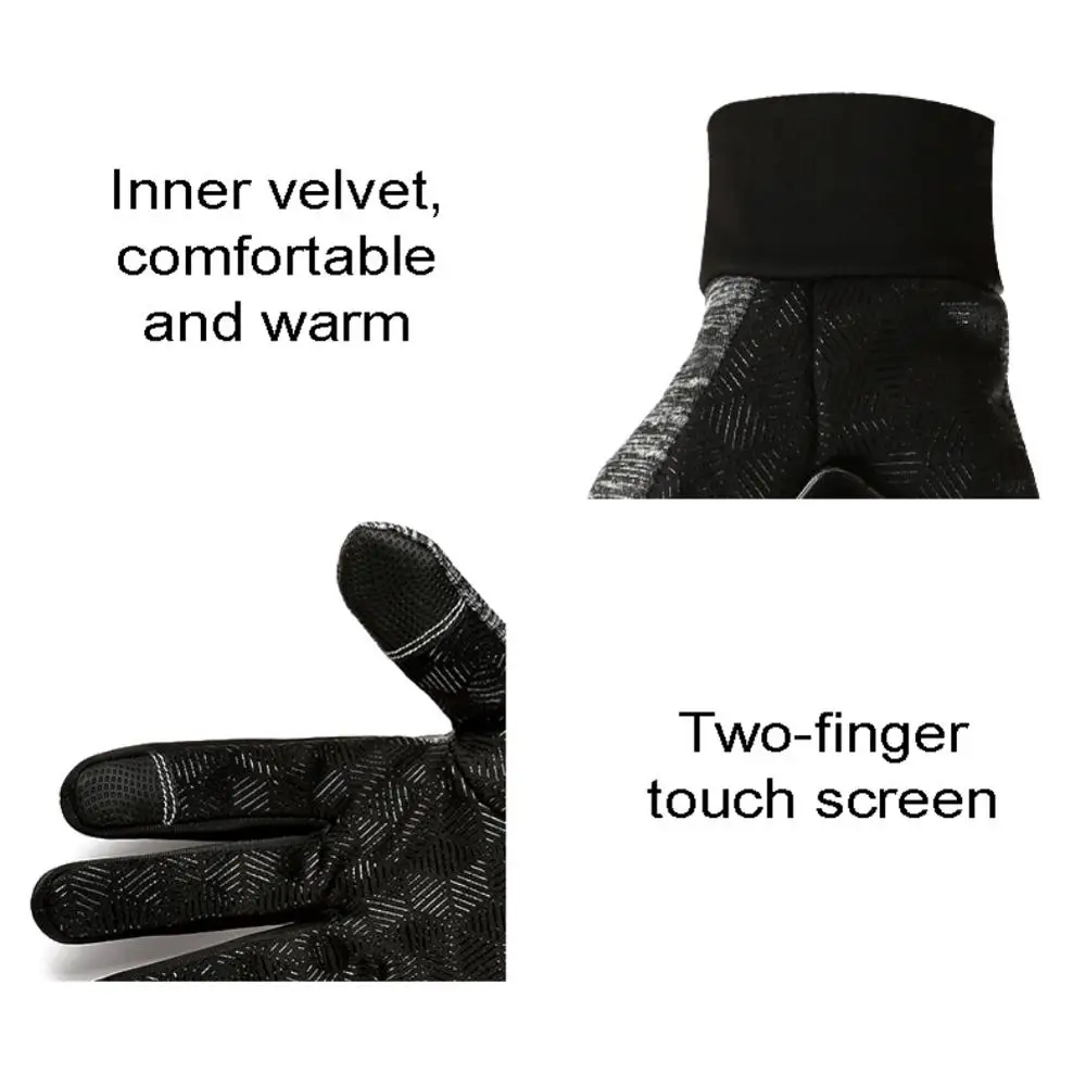 Men Women Winter Touch Screen Gloves Windproof Outdoor Sport Motorcycle Gloves Warm Fleece Anti-slip Full Finger Glove