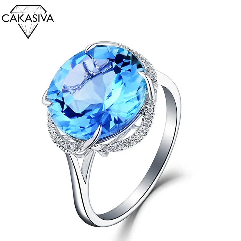 

Topaz with Amethyst and Aquamarine Topaz Romantic Style for Lady Engagement