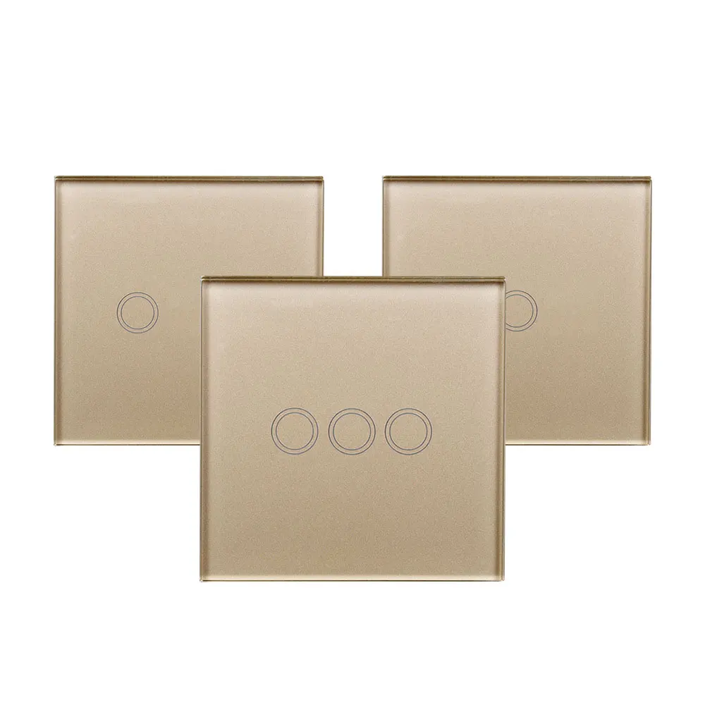 

Smart Remote Control RF Switch Panel EU/UK Standard Wall Touch Screen Crystal Glass Panel RF 433MHz Signal Via Broadlink RM Pro+