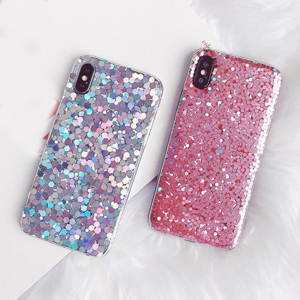 LAPOPNUT Ultra Slim Hybrid TPU Shockproof Case for Samsung Galaxy A71 A51 J5 J3 A5 A3 2017 Glitter Sparkle Back Cover Soft Coque |