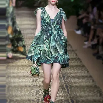 

2020 Go Xiu Women's Wear Vacation Leisure Sleeveless Printing Dress Female