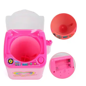 

Mini Electric Simulation Play House Pretend Toy Cosmetic Washing Machine Makeup Brushes Cleaner Cleaning Washer Tool for kid