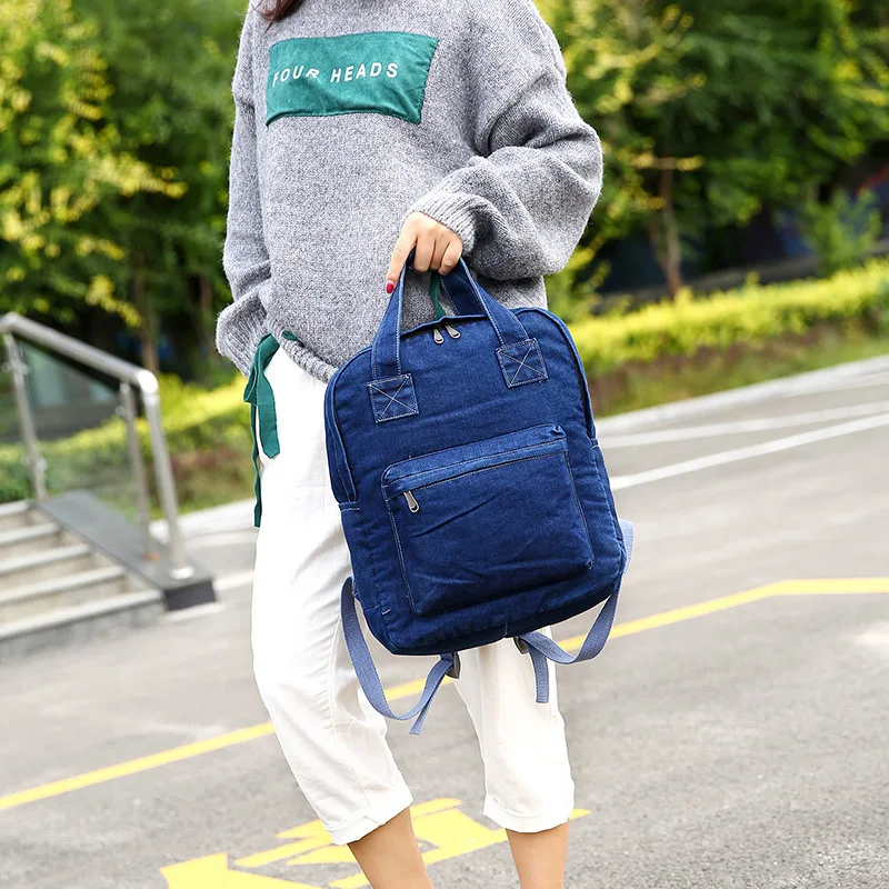 

Korean version schoolbag Harajuku Senior High School Students Japanese version ancient girl's simple jeans shoulder bags