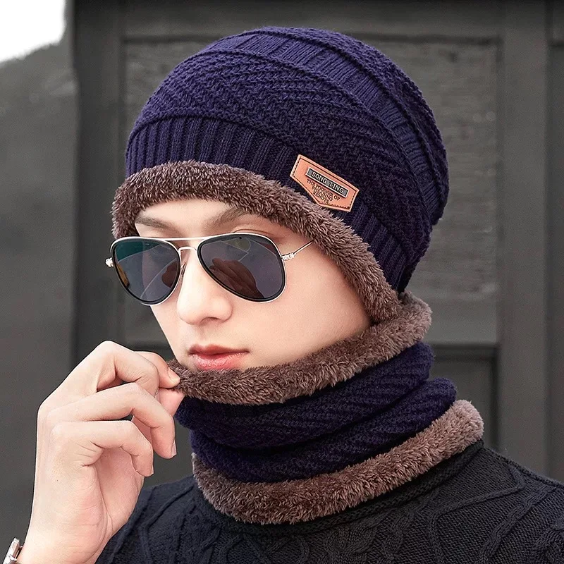 Korean warmer winter hat knit cap scarf cap Winter Hats For men and children knitted hat men Beanie Knit Hat Beanies