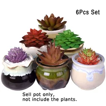 6 Pz/lotto di Cactus Succulente Vasi di Fiori Vasi di Ceramica Vasi Planter Pianta Da Giardino In Ceramica Vasi Fioriera Esterna Giardino Decorazione Della Casa