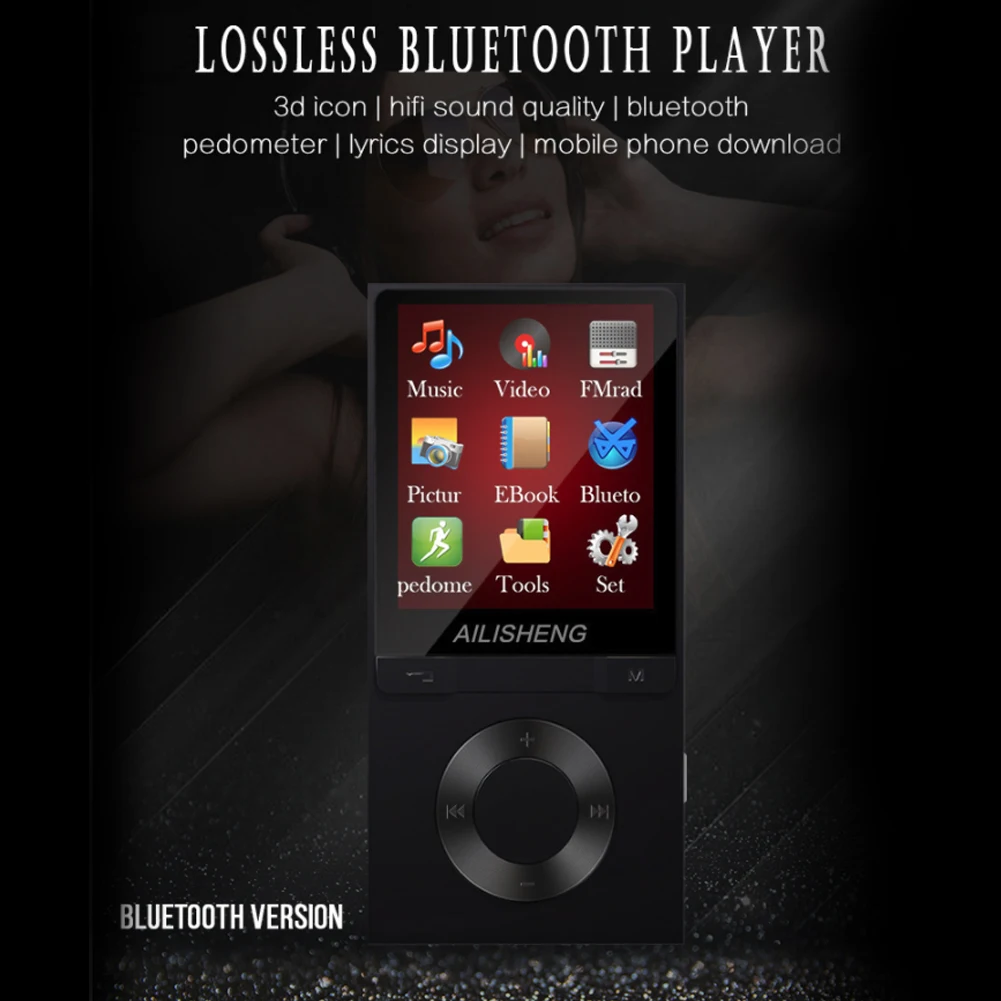 Портативный плеер Bluetooth MP4 музыкальный видеоплеер 8 Гб MP3 шагомер с fm-радио электронная книга аудио плеер