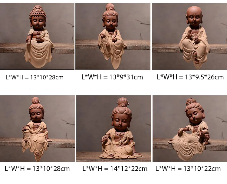 Tea pets High-quality Buddha Guanyin living room decoration Zen Ceramic Monk set Yoga Mandala Tearoom Ornaments Christmas Gift