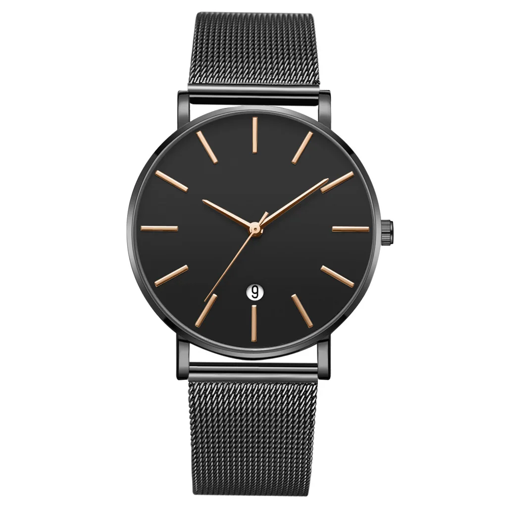 

Hot Selling Elegant Business Men's Watch Grid Alloy Watch Strap Fashion Watch
