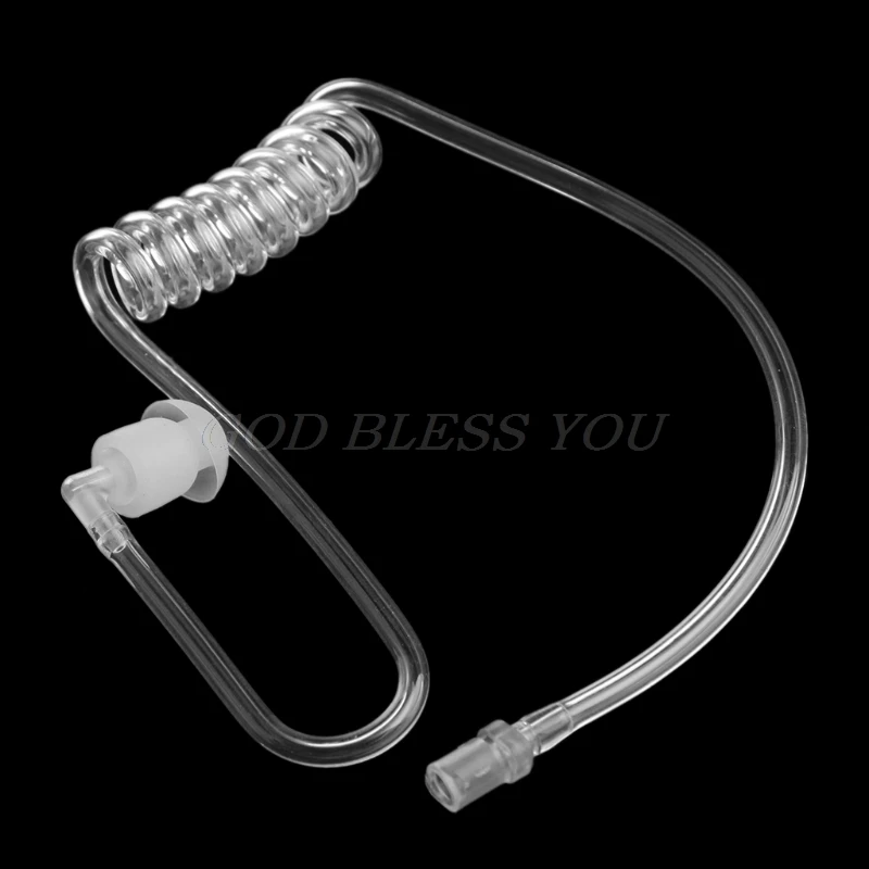 Transparent Coil Acoustic Air Tube Earplug Replacement For Radio Earpiece Headset