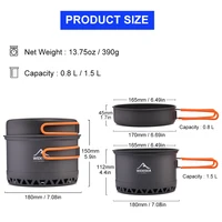 Widesea – ustensiles de cuisine de Camping 2,3 l, ensemble de casseroles de cuisine en plein air, cuiseur thermique, vaisselle de voyage, Bowler, Pot de cuisine touristique, équipement d'ustensiles 2