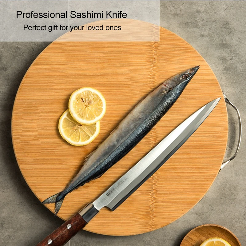 Японский Нож для суши Yanagiba, кухонный японский нож сашими, филе рыбы, лосося, ножи, немецкий 1,4116, нож из нержавеющей стали, 8 г