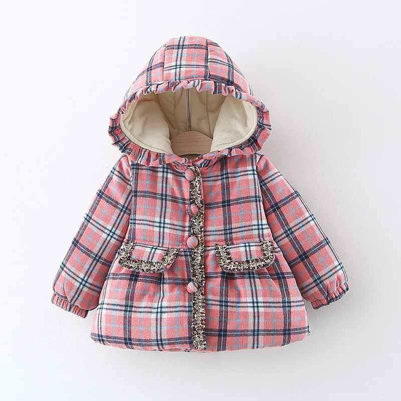Хлопковая стеганая куртка для девочек; утепленная Вельветовая детская одежда;