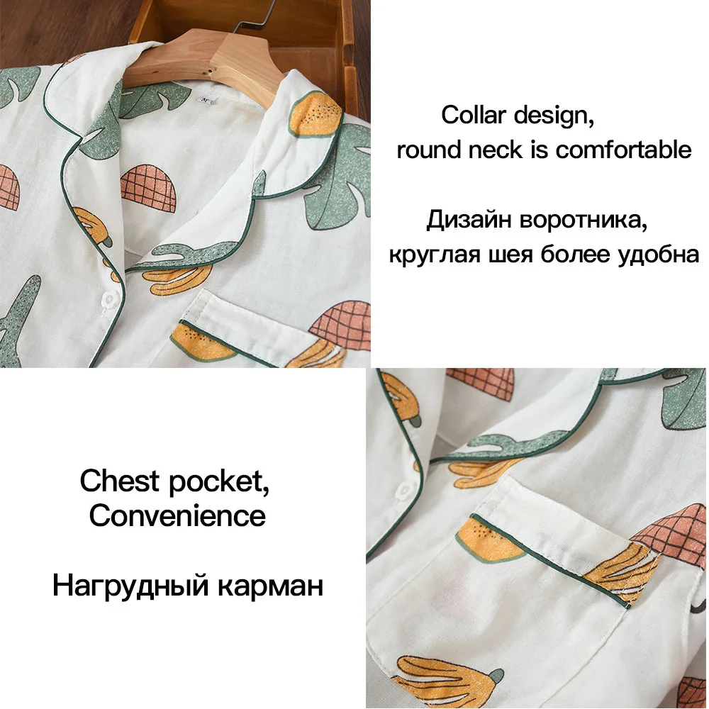 Women pajamas cotton sleepwear New pajama set women long-sleeve pyjamas women cotton yarn pijama pj set Cute pijama mujer