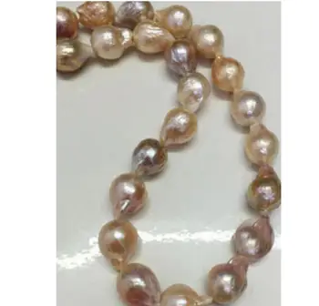 

Jewelry Free Shipping Fashion Rare Genuine Natural Lavender Akoya Baroque Pearl Necklace 18"