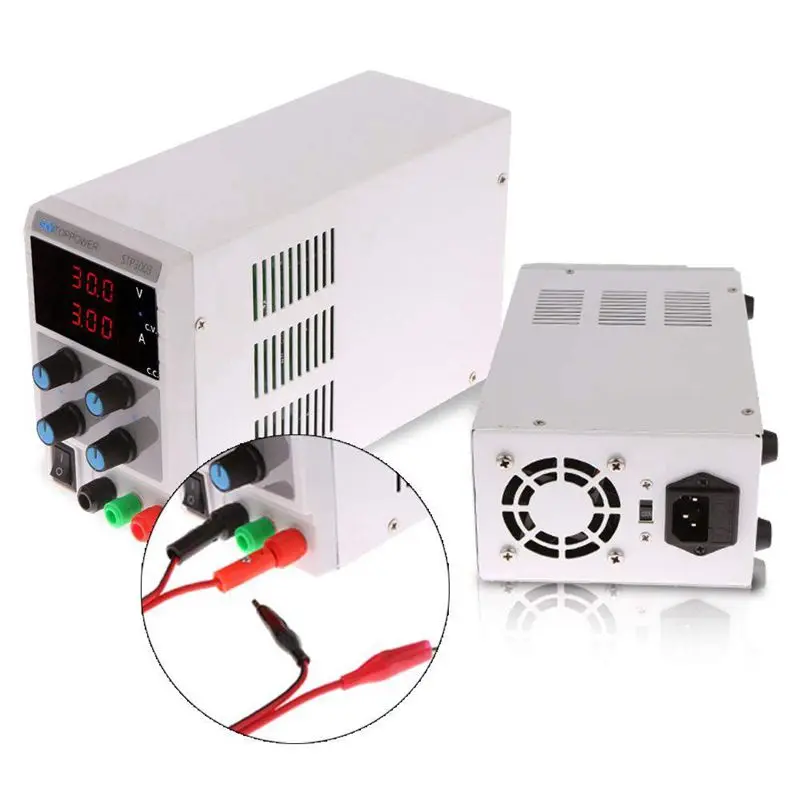AAAE Top-0-30V 0-3A Мини цифровой модульный источник питания лабораторный Регулируемый DC Ток Напряжение Выход ЕС разъем
