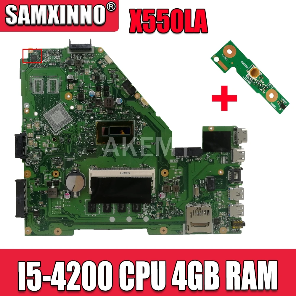 X550LA материнская плата I5-4200 процессор 4 Гб RAM для For Asus A550L X550LD R510L X550LC X550L X550 ноутбука