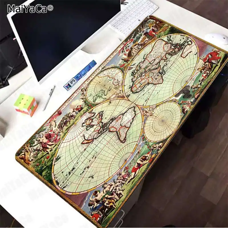 MaiYaCa Ретро Карта Компас DIY дизайн игровой с узором коврик для мыши скорость/Управление версия большой игровой коврик для мыши