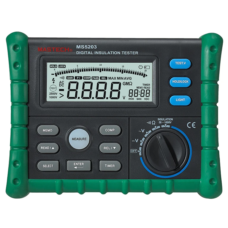 MASTECH MS5205 цифровой мегомметровый тестер изоляции Измеритель сопротивления Tecrep 10G 2500V мультиметр Детектор напряжения