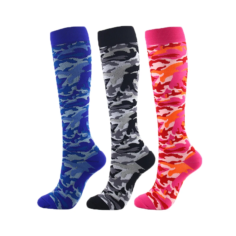 

2021 New Compression Stockings Unisex Camouflage Outdoor High Tube Leg Support Pressure Blood Circulation Correction Socks