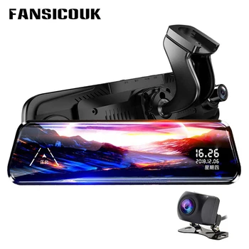 

FANSICOUK 10'' Streaming Rearview Mirror Camera 1080P Dash Cam Dual Lens Auto Camera Night Vision Registrar Car DVR H50