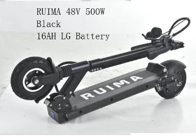 RUIMA мини Характеристическая вязкость полимера PRO 48V BLDC Концентратор сильная мощность Мощный электрический скутер Водонепроницаемая версия - Цвет: Black 16AH LG