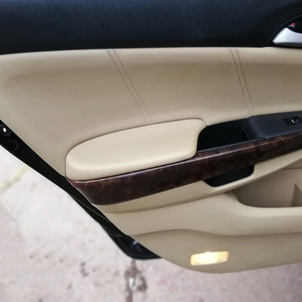 H2CNC кожа передняя дверь панели подлокотник Крышка для Honda Accord 2008-2012 Седан бежевый
