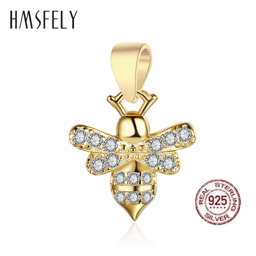 HMSFELY, настоящее 925 пробы, серебро, цирконий, пчела, подвеска, сделай сам, браслет, болтается, фурнитура для ожерелья, аксессуары для изготовления ювелирных изделий - Окраска металла: sp83-2