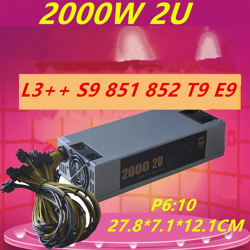 Best New PSU For Thunderobot Single channel Server Power Supply L3++ S9 851 852 T9 E9 Power Supply 2000W 2U