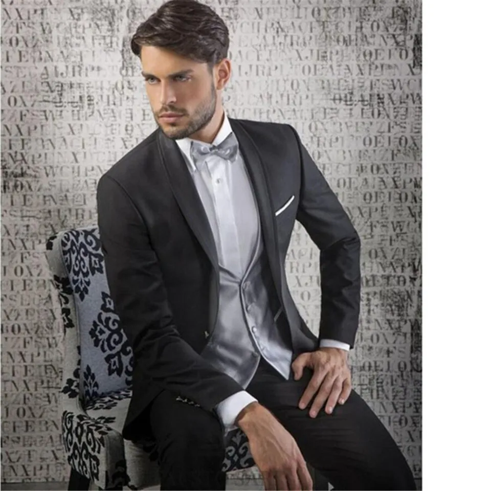 picture color Мужской костюм смокинг Noivo Terno Slim Fit Easculino вечерние костюмы для мужчин черные смокинги жениха шаль лацканы Свадьба Рождество(J - Цвет: picture color