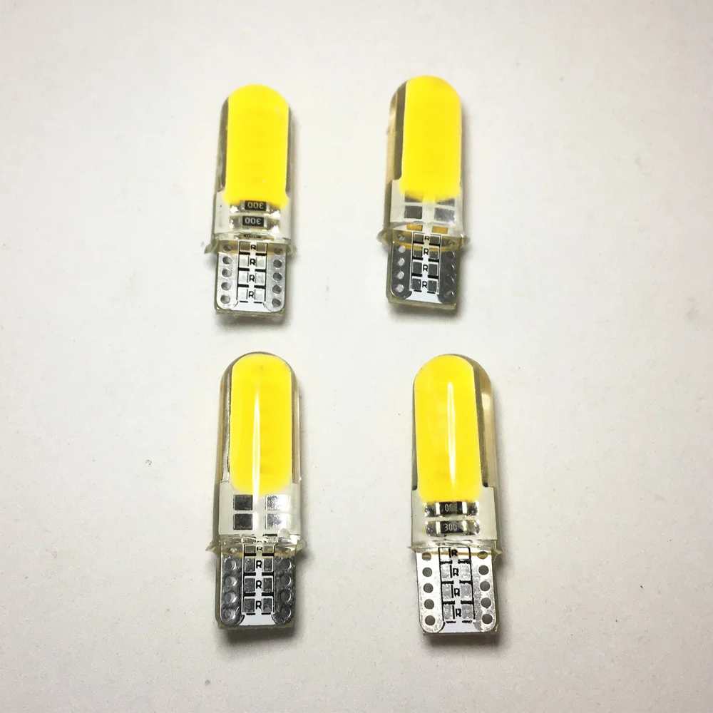 

4PCS T10 led Car marker light Waterproof Wedge Light motorcycle W5W COB 194 2825 Silica gel reading dome Lamp Auto parking bulbs