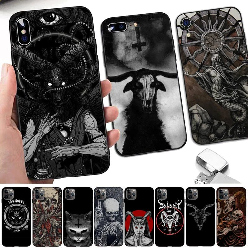 LVTLV Demonic Satanic scary skull Phone Case for iPhone 11 12 13 mini pro XS MAX 8 7 6 6S Plus X 5S SE 2020 XR cover 13 pro max case