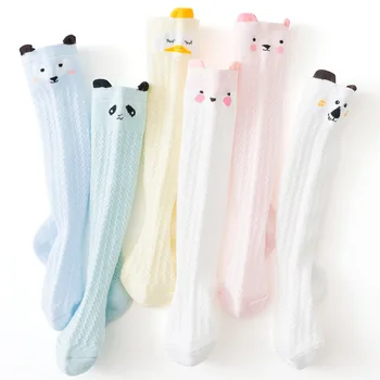 

Cute Baby Knee High Socks Thin Mesh Cotton Baby Girls Socks Breathable Newborn Anti-mosquito Socks Infant Non-slip Long Socks