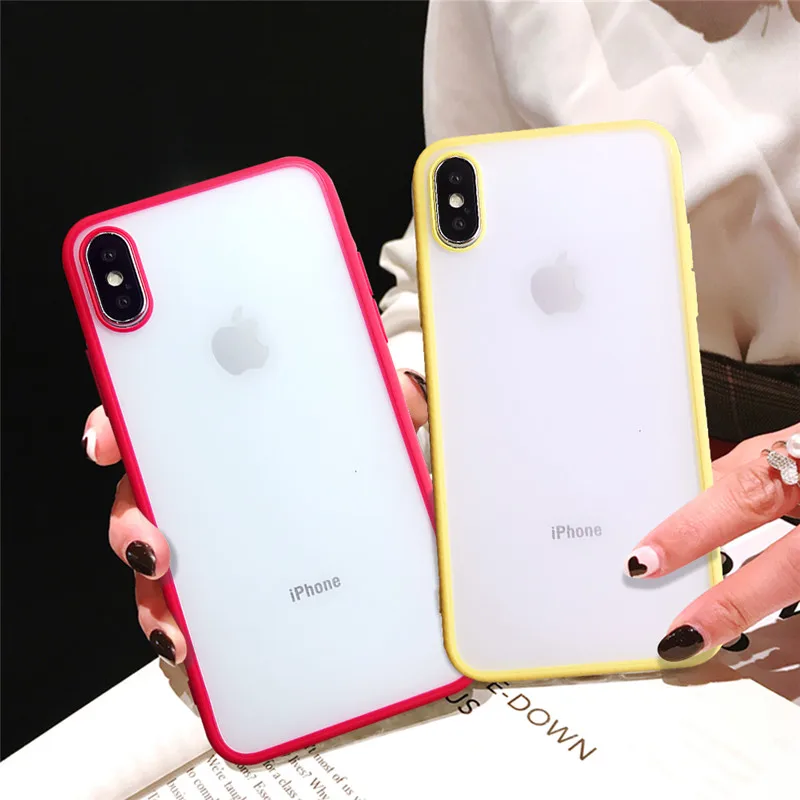 Прозрачный Силиконовый противоударный бампер чехол для iPhone X XS XR XS Max 8 7 6 6S Plus матовый прозрачный защитный чехол