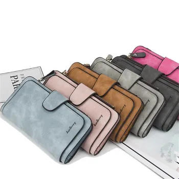 

Women Scrub Leather Long Wallet High Quality Ladies Clutch Wallet Lady Purses Large Capacity Wallets Carteira Feminina 5 Choices