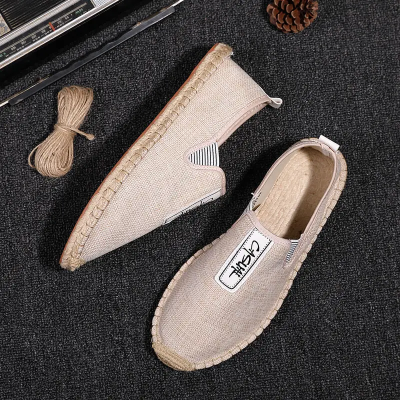 

2019 Men Casual Shoes Comfortable Hemp Men Shoes Flats Breathable Loafers Fashion Classic Retro Zapatos Hombre Hot Cloth Shoes