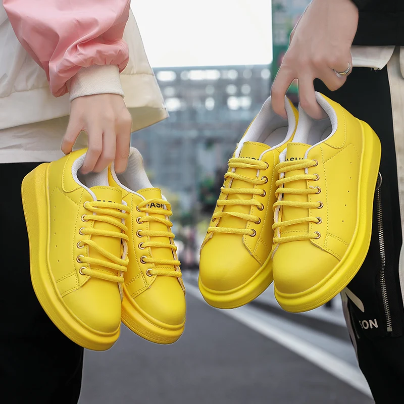 2020 Brand Men Shoes Casual Lace Up Candy Color Unisex Autumn Flats Men Trainers Zapatos Hombre Sapato Masculino Male Sneakers