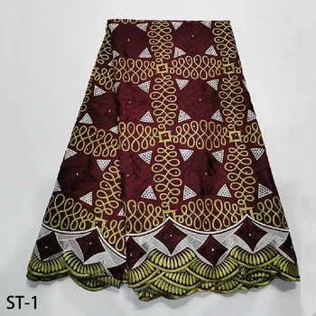 

Original Korean cotton Voile lace fabric Swiss 100% cotton embroidery lace fabric high quality with stones and hole