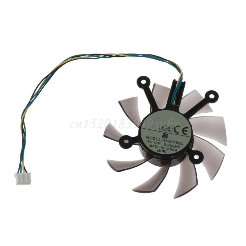 75mm Graphics Card Fan R128015SU Cooler Fan Replacement 0.50A 4Pin Graphics Card Cooling for EAH5830/6850/8600/9800 cooling fan,gaming cooling fan