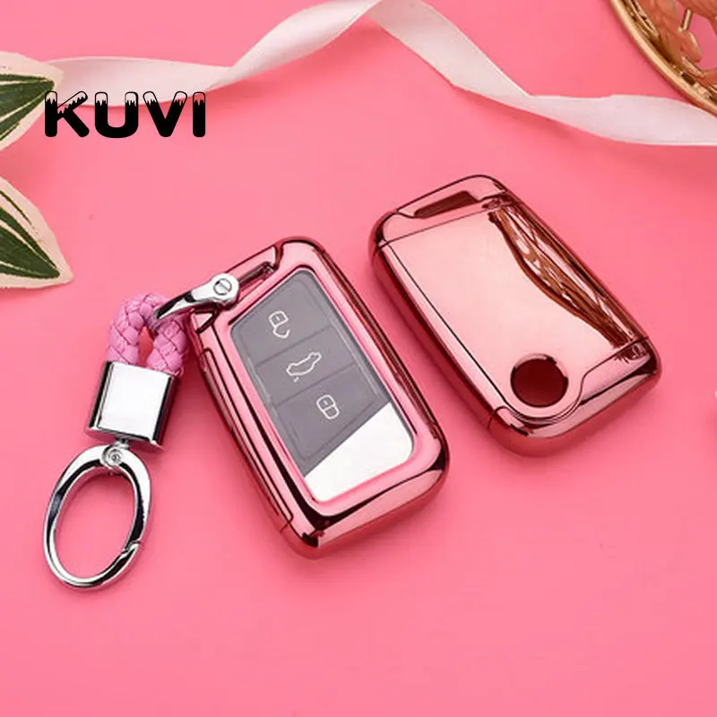 TPU высокого качества+ PC ключи дистанционное управление крышкой корпуса держатель подходит для Volkswagen VW Passat B8 Skoda Superb A7 автомобильные аксессуары