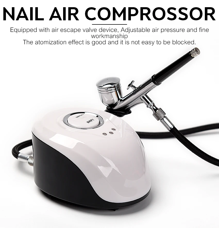 Airbrush da Arma de Pulverizador da Dupla Ação com Jogo do Aerógrafo do Bocal do Compressor Carro do Aerógrafo do Prego 0.4mm para a Pintura do Modelo Bolo 0.2mm 0.3mm - 2 ação com jogo do aerógrafo do bocal