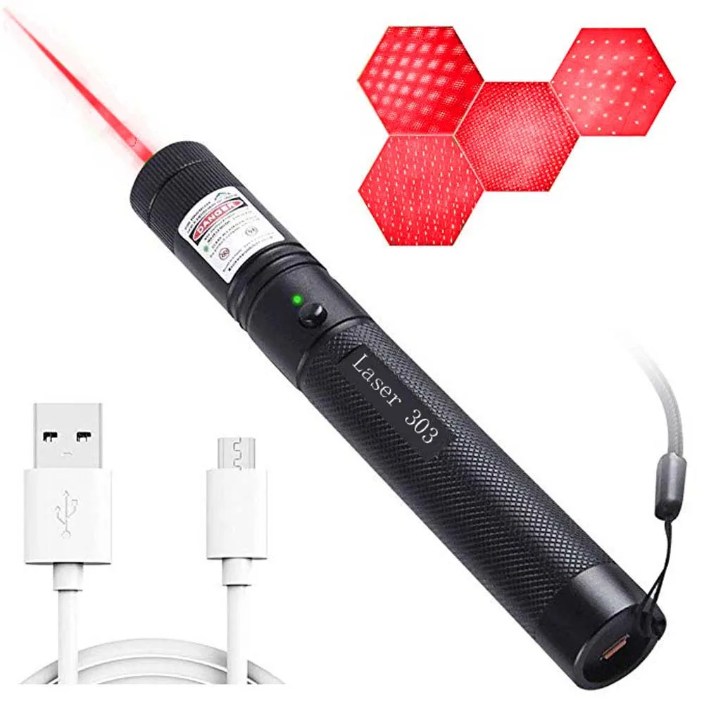 

Green Laser Pointer USB Charging 303 High Power 5 MW red Dot Laser Pen Single Point Starry Burning Lazer High Quality
