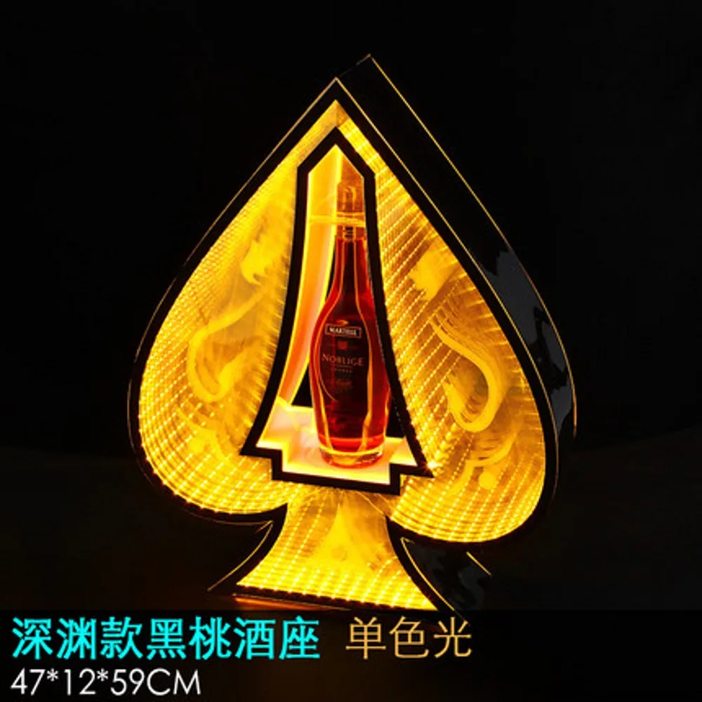 Customized Logo Rechargeable Color Flashing Armand de Brignac Champagne  Glorifier Display LED Ace of Spade VIP Bottle Presenter