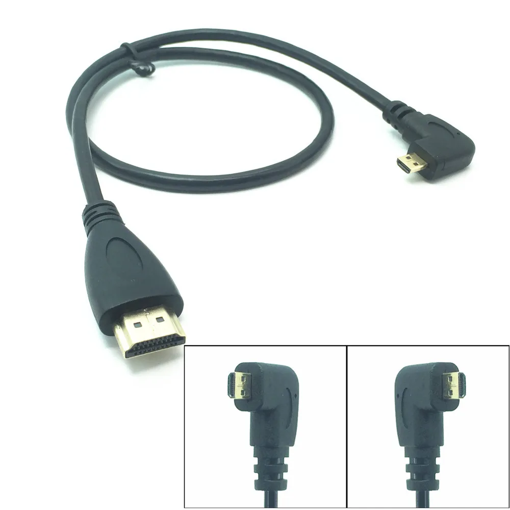 Кабель 0 5 м 1 HDMI-совместимый штекер V1.4 на HDTV Micro HD 90 градусов левый и правый угол