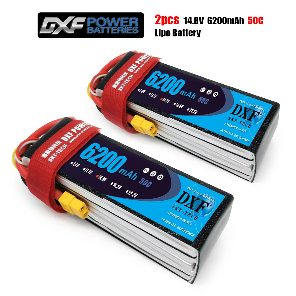 Аккумулятор DXF 4S 14 8 в 6200 мАч 50C 100C Lipo XT60 T Deans XT90 EC5 для гоночных FPV дронов самолетов