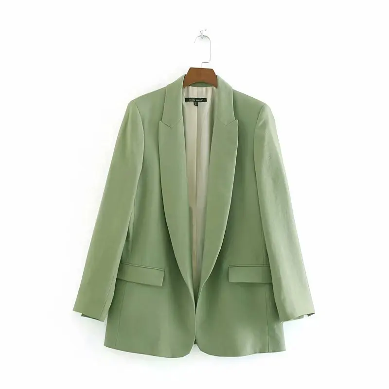 

Autumn New Style Western Style Pocket-Accent Casual Loose-Fit Solid Color Suit Jacket