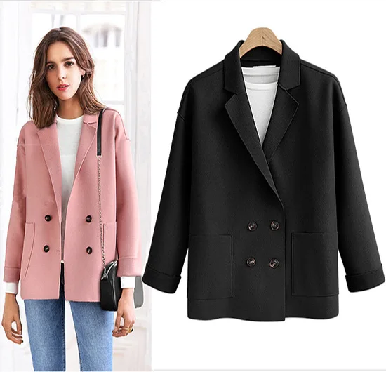 

2019 Ozhouzhan Europe And America WOMEN'S Dress Large Size Fat Mm New Style Woolen Jacket