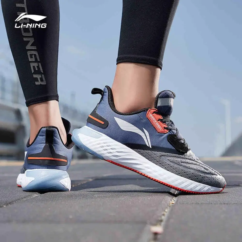 Li-Ning Men LN CLOUD V SHIELD Cushion Running Shoes WATERSHELL LiNing Waterproof Sport Shoes Sneakers ARHP143 SOND19